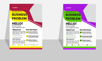 Modern colorful business flyer template.