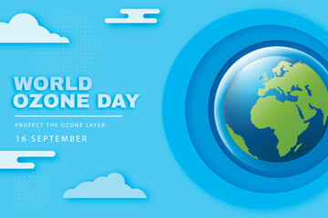 Free vector paper style world ozone day background