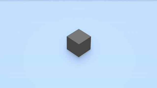 Abstract 3d render of disassembled and assembled cube shape in isometric view. Computer generated loop animation. 4K seamless motion design