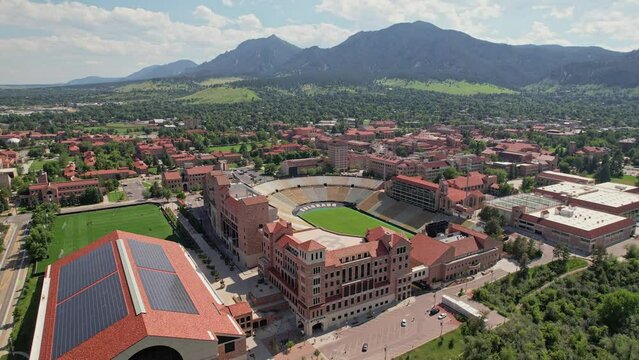 Beautiful aerial shot of boulder Colorado during summer