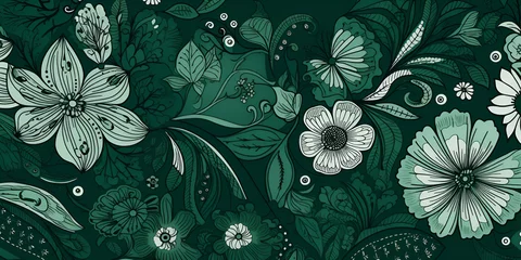 Möbelaufkleber Floral pattern with decorative flowers and plants © tynza