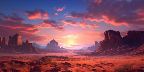 Fototapeta premium sunset in the mountains