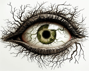 Eye Pupil Hair Wool Roots Branches Tattoo Symbol