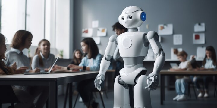Robot Teaches Mathematics in Old London-Style University Classroom with AI-Powered Learning