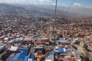 View over the highest administrative capital, the city La Paz in Bolivia - traveling and exploring South America