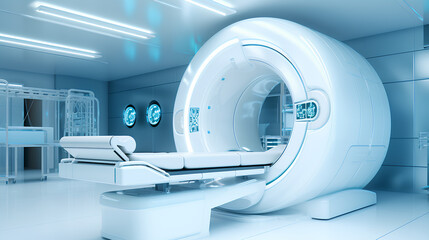 advanced mri or ct scan medical diagnosis machine at hospital lab, hospital lab - Generative AI