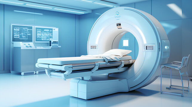 advanced mri or ct scan medical diagnosis machine at hospital lab, hospital lab - Generative AI