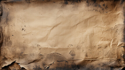 piece of brown paper with unique stains and textures,  vintage look, retro, graphics for your design, template background, AI