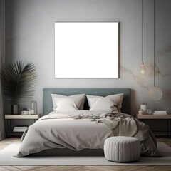 bedroom wall art sinlge frame mock-up created with AI generative technology