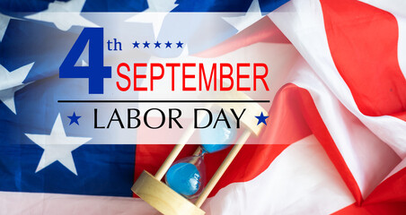 Happy Labor day banner, american patriotic background