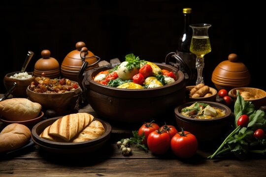 Traditional Belgian food and beer.