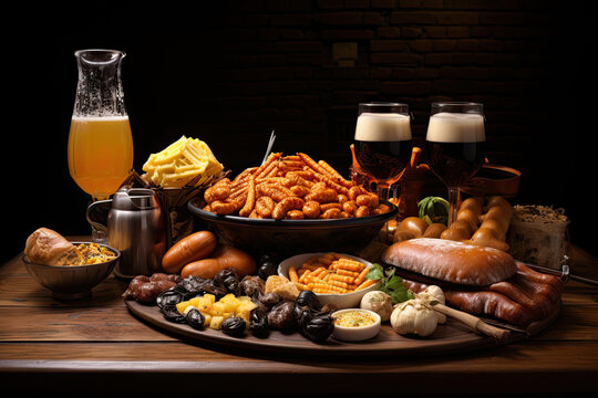 Traditional Belgian food and beer.