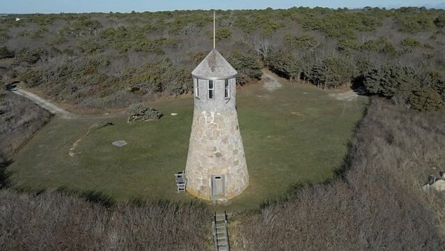 Gammon Point Lighthouse on the tip of Great Island in West Yarmouth, Cape Cod MA