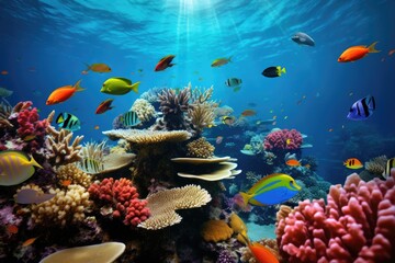 Fototapeta na wymiar Colorful coral reef, generative AI