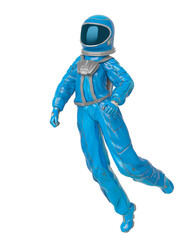 astronaut girl is walking on space