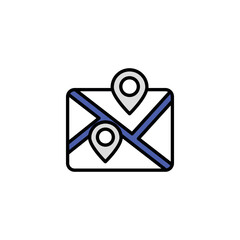 Map Location icon design with white background stock illustration