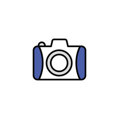 Camera icon design with white background stock illustration