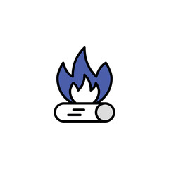Camp Fire icon design with white background stock illustration