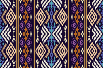 Ethnic Figure aztec embroidery style. Geometric ikat oriental traditional art pattern.Design for ethnic background,wallpaper,fashion,clothing,wrapping,fabric,element,sarong,graphic,vector illustration