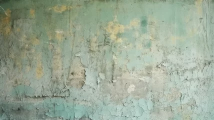 Zelfklevend Fotobehang Verweerde muur Vintage Green Concrete Wall with Tonal Painted Texture