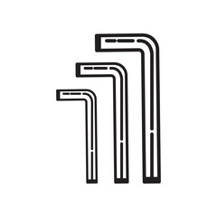 allen key icon logo vector design template