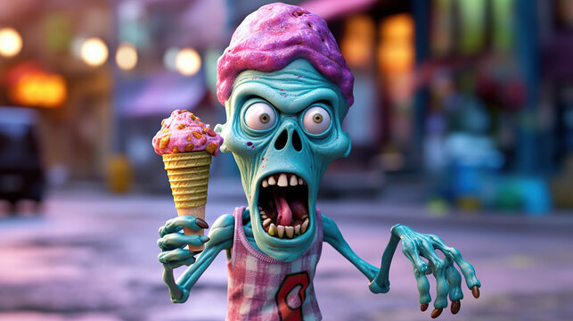 Zombie with ice cream