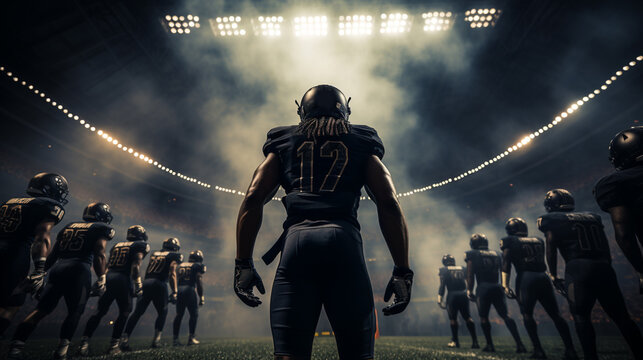 Young American football player standing in helmet Generative AI - Powered by Adobe