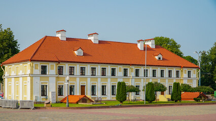 facade of the house in the center