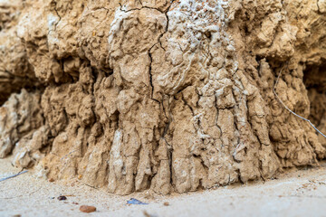 traces of erosion on clay cliffs