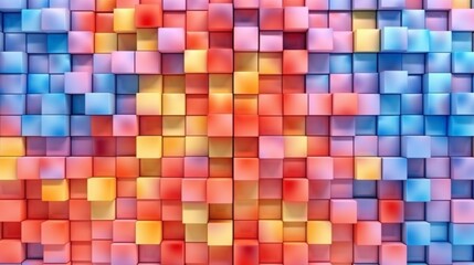 Colorful geometric square pattern as a panoramic background, Generative AI.