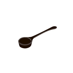 measuring spoon for coffee black and white linear vector illustration