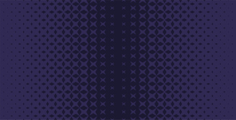 Halftone pattern with rhombuses and stars. Abstract geometric gradient background. Vector illustration.