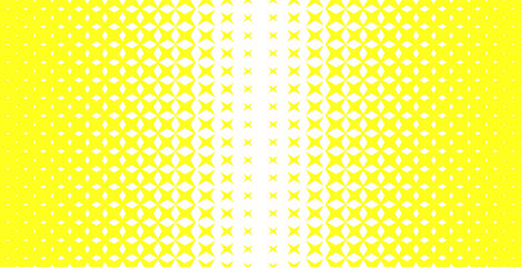 Halftone pattern with rhombuses and stars. Abstract geometric gradient background. Vector illustration.