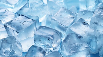 Natural ice cubes background Generative AI