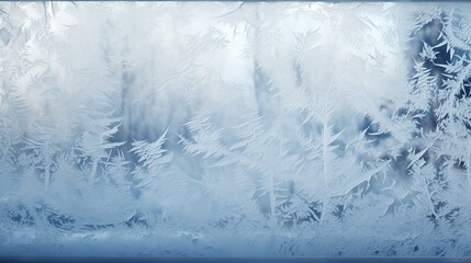 Winter background, frost on window Generative AI