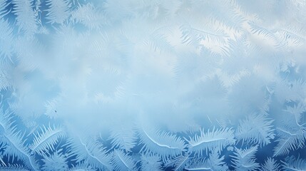 Winter background, frost on window Generative AI