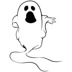 Linear drawing of a ghost.
