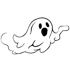 Linear drawing of a ghost.