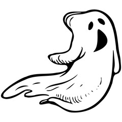 Linear drawing of a ghost.