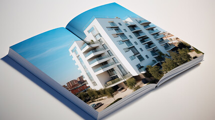 Real estate or construction business brochure design theme template.