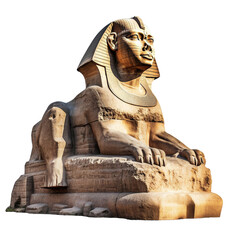 Egyptian Sphinx . isolated object, transparent background