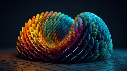 3d rendered illustration of a spiral, generative Ai 