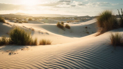 White sand dunes. - obrazy, fototapety, plakaty