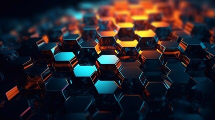 Obraz premium abstract background with hexagons, generative Ai 