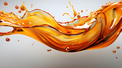 Splashes of oily liquid. Organic or motor oil isolated on white background Generative AI