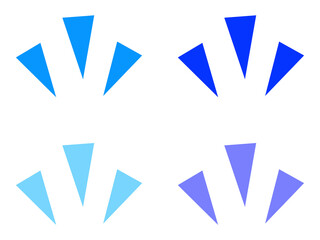 気づき・強調表現素材セット：三角３本青