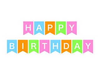 『ハピバ』英語旗文字アイコン：A