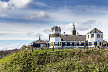 The Volunteer Life Brigade Watch House in Tynemouth, Tyne and Wear, UK. Run by Tynemouth Volunteer Life Brigade, founded 1864 restored 2014.