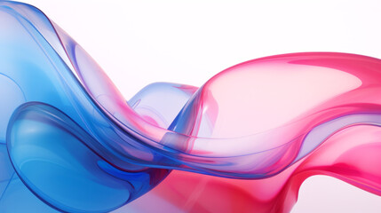 Abstract background of flowing pink and blue glass