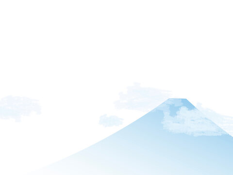 和風霞と富士山の背景：白
